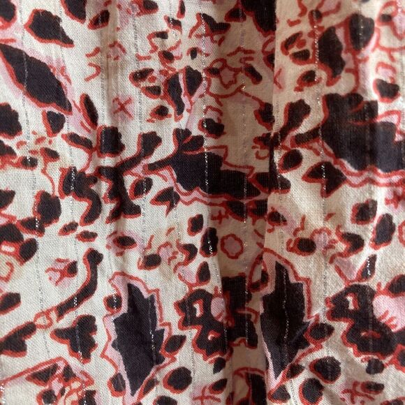 Scotch & Soda Vagabond Voyage Women's Metallic Floral Blouse Size Petite Flowy - Picture 8 of 13